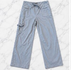 Soft Surroundjngs grey linen cargo pant size xl tall